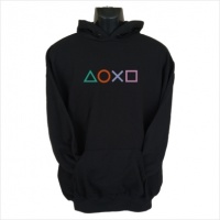 PS4 Buttons Womens Hoodie Black Photo