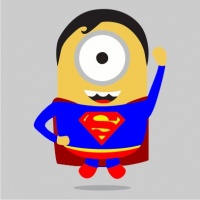 Superman Minion Womens Hoodie Grey Photo