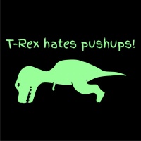 T-Rex Hates Push Ups! Womens Hoodie Black Photo