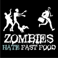 Zombies Hate Fast Food Womens Hoodie Black Photo