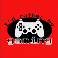 I'd Rather Be Gaming Womens T-Shirt Red Photo