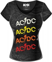 AC/DC Powerage Repeat Acid Wash Ladies T-Shirt Photo