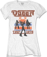 Queen 1976 Tour Silhouettes Ladies White T-Shirt Photo