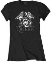 Queen Crest Logo Diamante Ladies Black T-Shirt Photo