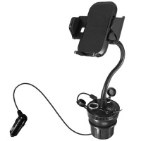 Macally - Car Cup Holder Wth USB Charger to Mount Phone and Charger iPhone/Smartphone Photo