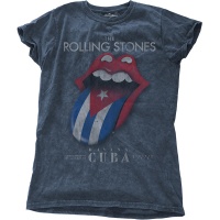 Rolling Stones - Havana Cuba Ladies Snow Wash Denim T-Shirt Photo