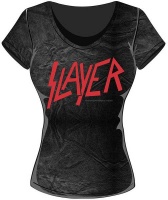 Slayer Classic Logo Acid Wash Ladies T-Shirt Photo