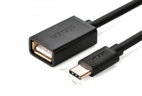 Ugreen 15cm USB Type-C Male to USB Type-A Female USB 2.0 Cable - Black Photo