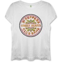 The Beatles - Sgt Pepper Ladies Fitted White T-Shirt Photo