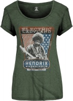 Jimi Hendrix - Electric Ladyland Ladies Green T-Shirt Photo