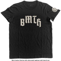 Bring Me The Horizon - Logo & Crooked Youth Icon Applique Slub Mens Black T-Shirt Photo