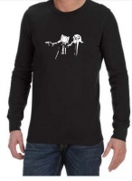 Pulp Fiction Adventure Time Mens Long Sleeve T-Shirt Black Photo