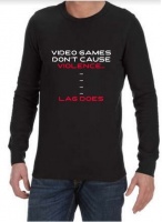 Video Game Violence Mens Long Sleeve T-Shirt Black Photo