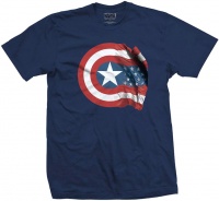 Captain America - American Shield Mens Navy T-Shirt Photo