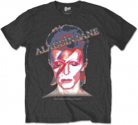 David Bowie - Aladdin Sane Mens Charcoal T-Shirt Photo