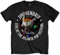 Jimi Hendrix - Atlanta Pop Festival 1970 Mens Black T-Shirt Photo