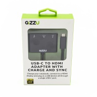 Gizzu USB Type-C to HDMI Adapter with Sync and Charge - Black Photo