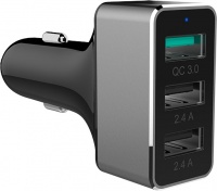 Unitek 42w 3-Port USB Aluminium Smart Car Charger with QC3.0 Photo
