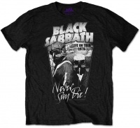 Black Sabbath - Never Say Die Mens Grey Tone Black T-Shirt Photo