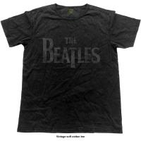 Vintage BLACK Label The Beatles Men's Fashion Tee: Logo Photo
