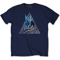 Def Leppard Triangle Logo Mens Navy T-Shirt Photo