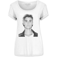 Justin Bieber Love Yourself Ladies White Scoop Neck T-Shirt: Photo