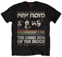 Pink Floyd Vintage Stripes Mens Black T-Shirt Photo