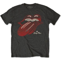 Rolling Stones Vintage Tongue Logo Mens Charcoal Grey T-Shirt Photo