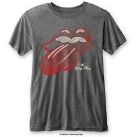 Rolling Stones Vintage Tongue Logo Mens Burnout Charcoal T-Shirt: Photo