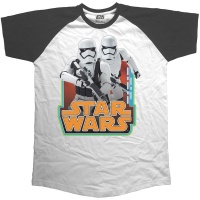 Star Wars Classic Troopers & Logo Mens Short Sleeve Raglan Two Tone T-Shirt Photo