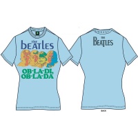 The Beatles - Ob La Di Ob La Da Ladies Pale Blue Vintage Print T-Shirt Photo