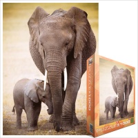 Eurographics Puzzle 1000 Pieces - Elephant & Baby Photo