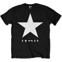 David Bowie White Star On Black Mens Black T-Shirt Photo