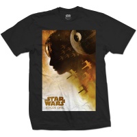 Star Wars Rogue One Jyn Silhouette Mens Black T-Shirt Photo