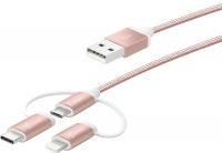 j5 create 3-in-1 Charging USB Sync Cable - Rose Gold Photo
