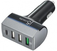 j5 create 4-Port USB QC3.0 and Type-C Car Charger - Black Photo