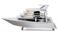 Lian Li Lian-Li PC-Y6 Yacht Themed Special Edition Mini-Tower Chassis - Silver Photo