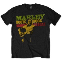 Bob Marley Roots Rock Reggae Mens Black T-Shirt Photo