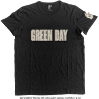 Green Day Logo & Grenade Applique Mens Black T-Shirt Photo