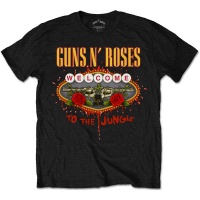 Guns N' Roses Welcome to the Jungle Las Vegas Sign Mens Black T-Shirt Photo