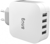 Snug Home Charger 4-Port 4.8 amp Wall Charger - White Photo