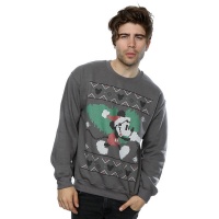 Disney Mickey Mouse Christmas Tree Men's Charcoal Sweatshirt Photo