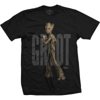 Avengers Infinity War - Teen Groot Text Mens Black T-Shirt Photo