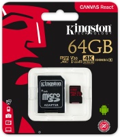 Kingston Technology - Canvas React 64GB Class 10 UHS-1 Memory Card Photo
