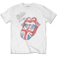 Rolling Stones Vintage British Tongue Men White T-Shirt Photo