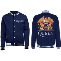 Queen Crest Mens Navy/White Varsity Jacket Photo