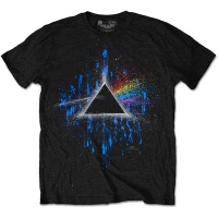 Pink Floyd Dark Side Of The Moon Blue Splatter Mens Black T-Shirt Photo