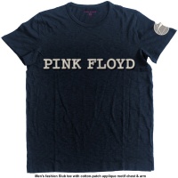 Pink Floyd Logo & Prism Applique Mens Navy T-Shirt Photo