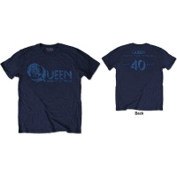 Queen News Of The World 40th Vintage Logo Mens Navy T-Shirt Photo