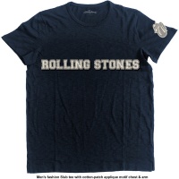 Rolling Stones Logo & Tongue Applique Mens Navy T-Shirt Photo
